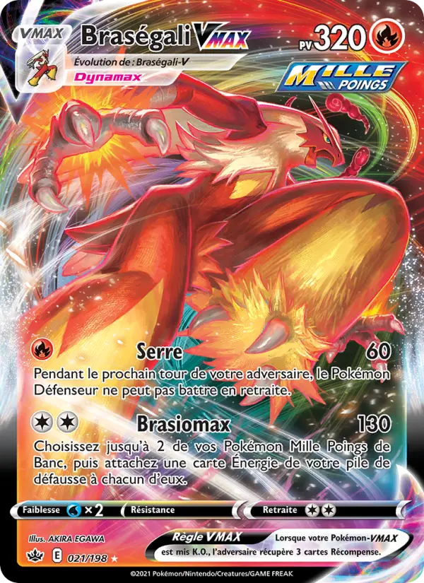 Braségali VMAX — Carte Pokémon 21 Règne de Glace