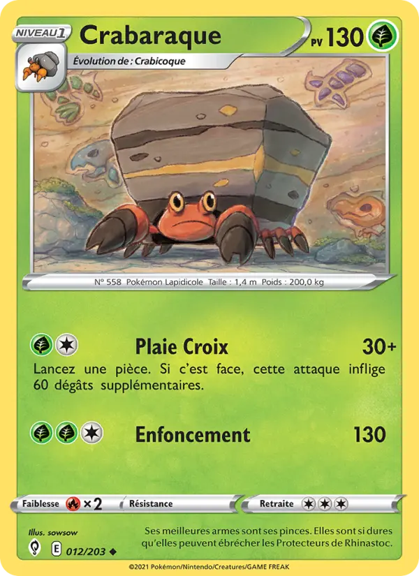 Crabaraque — Carte Pokémon 12 Évolution Céleste