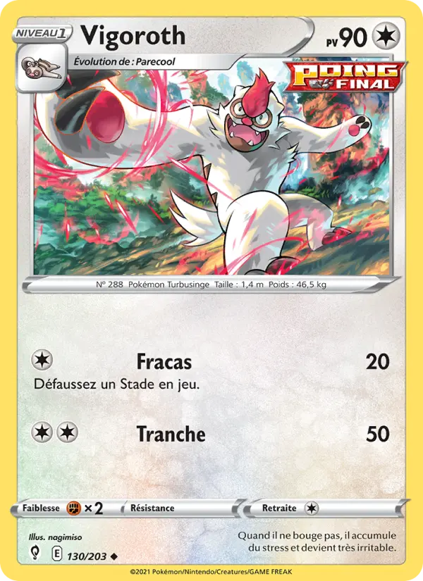 Vigoroth — Carte Pokémon 130 Évolution Céleste