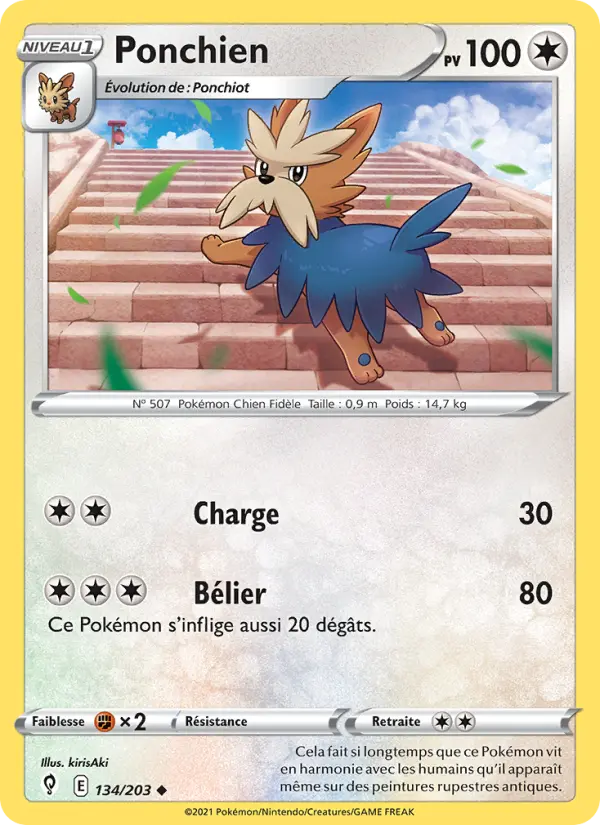 Ponchien — Carte Pokémon 134 Évolution Céleste