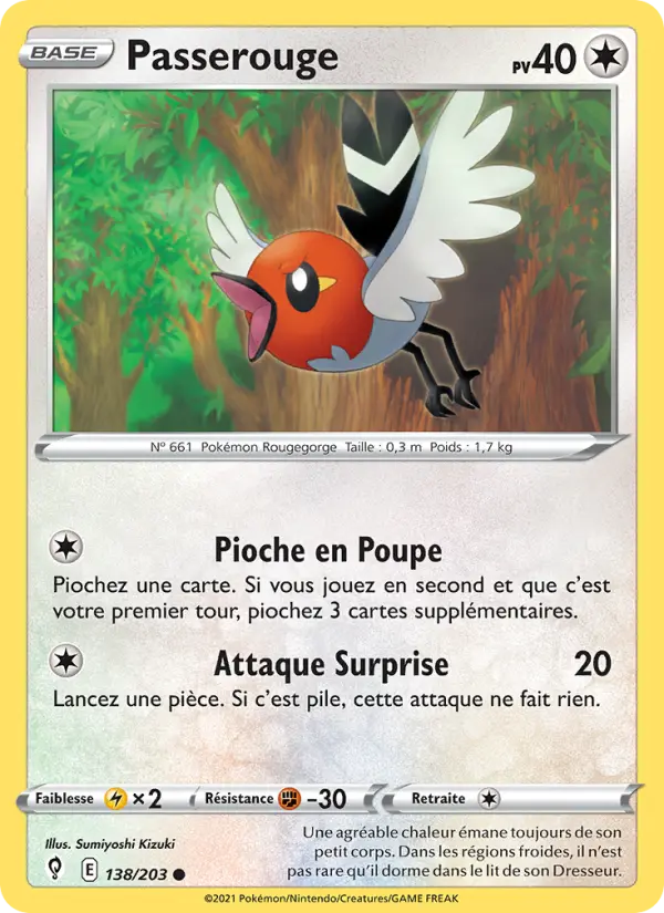Passerouge — Carte Pokémon 138 Évolution Céleste