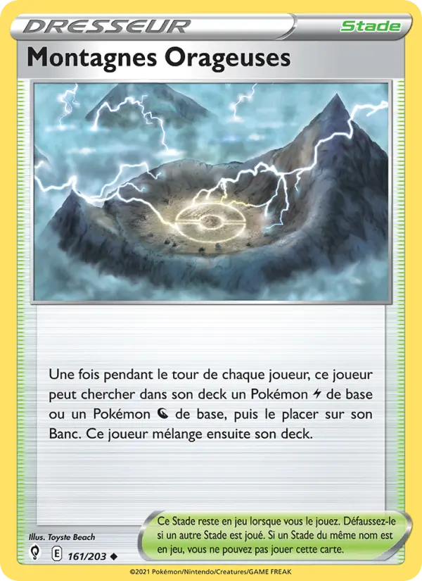 161/203 - Montagnes Orageuses — Carte Pokémon Évolution Céleste 161/203