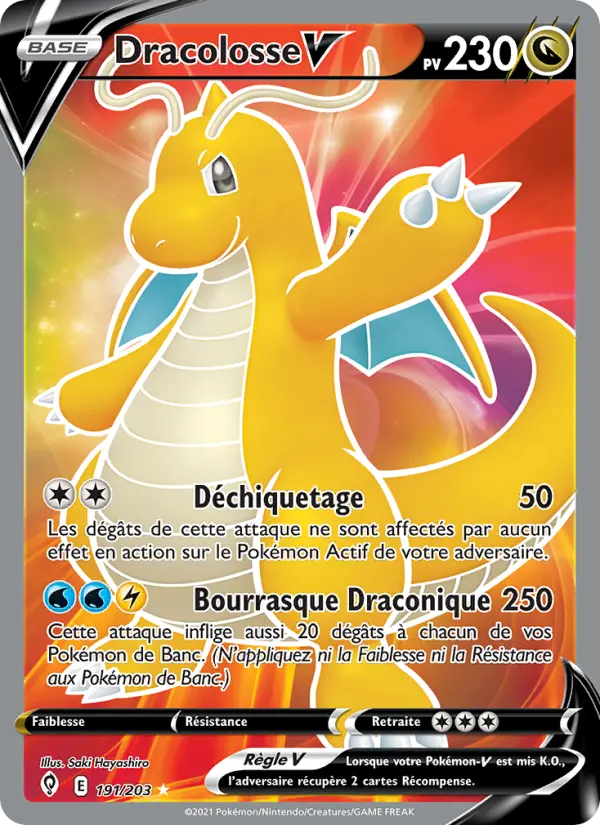 Dracolosse V — Carte Pokémon 191 Évolution Céleste