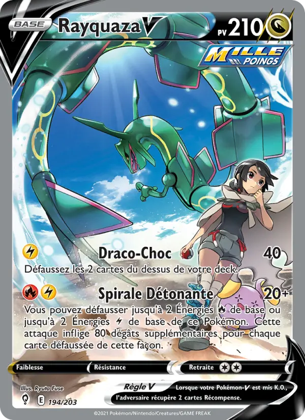 Rayquaza V — Carte Pokémon 194 Évolution Céleste