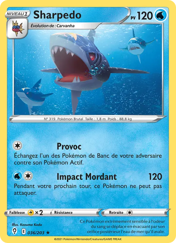 Sharpedo — Carte Pokémon 36 Évolution Céleste