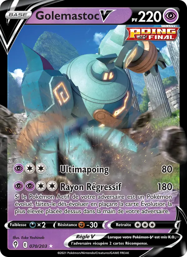 Golemastoc V — Carte Pokémon 70 Évolution Céleste