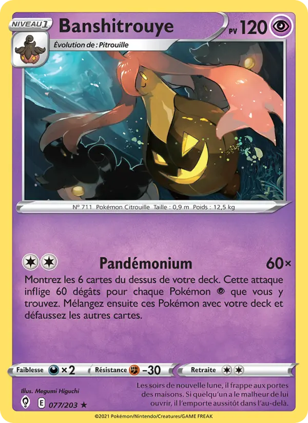 Banshitrouye — Carte Pokémon 77 Évolution Céleste