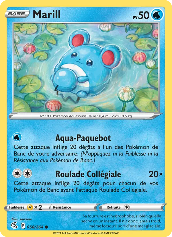 Marill — Carte Pokémon 58 Poing de Fusion