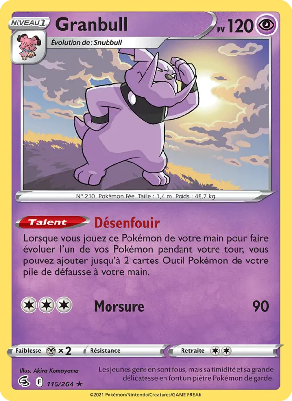 Granbull — Carte Pokémon 116 Poing de Fusion