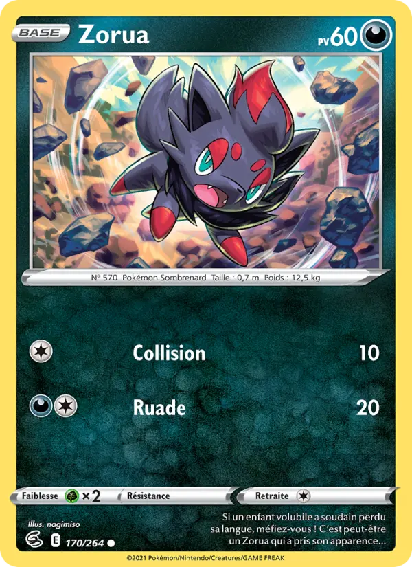 Zorua — Carte Pokémon 170 Poing de Fusion