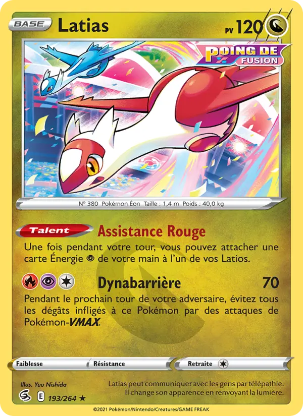 Latias — Carte Pokémon 193 Poing de Fusion
