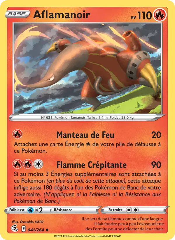 Aflamanoir — Carte Pokémon 41 Poing de Fusion