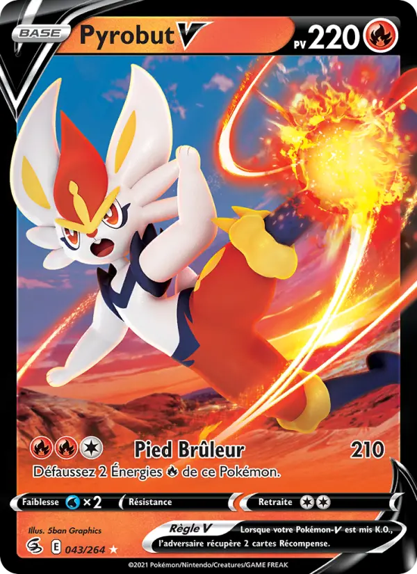 Pyrobut V — Carte Pokémon 43 Poing de Fusion