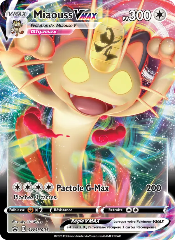 Miaouss VMAX — Carte Pokémon SWSH005 Promo SWSH