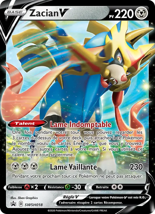 Zacian V — Carte Pokémon SWSH018 Promo SWSH