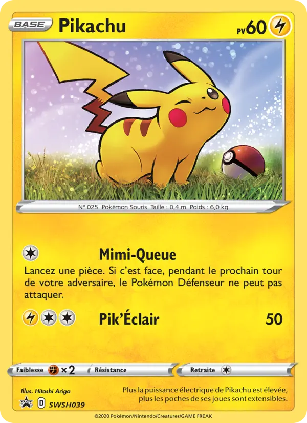 Pikachu — Carte Pokémon SWSH039 Promo SWSH