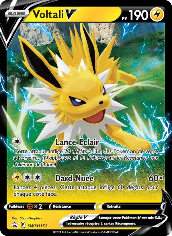 Voltali V — Carte Pokémon SWSH151 Promo SWSH
