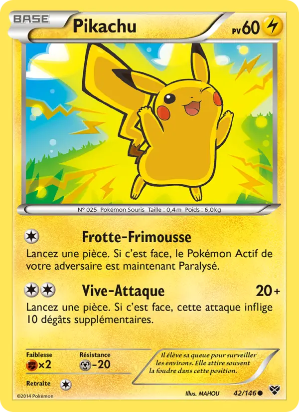 Pikachu — Carte Pokémon 42 XY