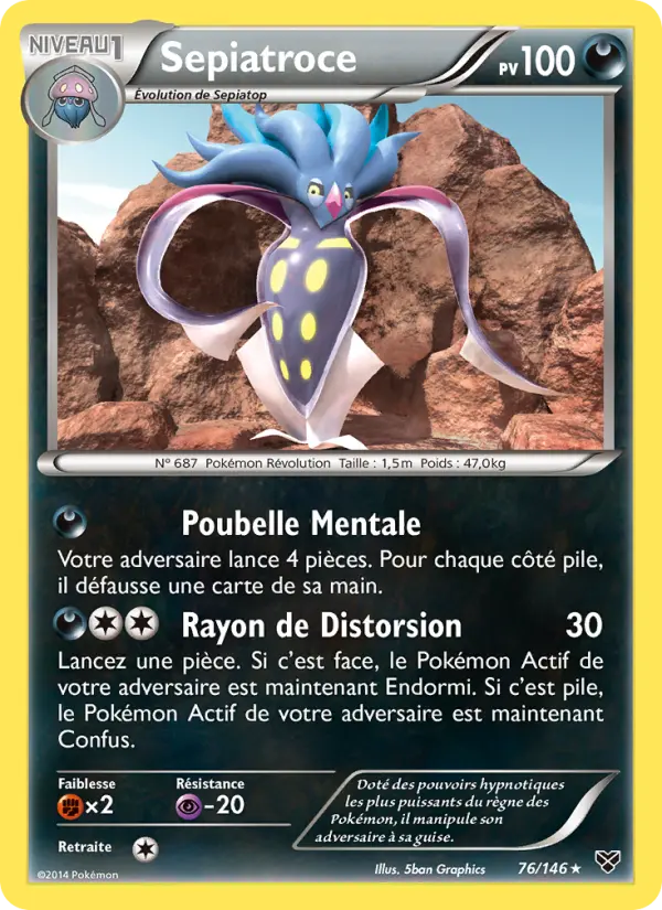 Sepiatroce — Carte Pokémon 76 XY