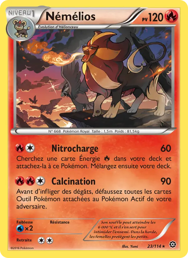 Némélios — Carte Pokémon 23 Offensive Vapeur