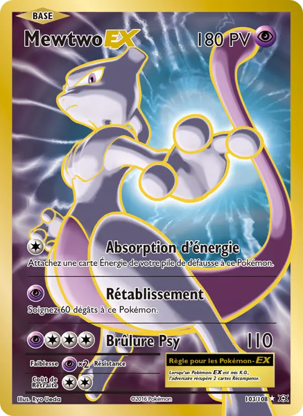 Mewtwo EX — Carte Pokémon 103 Évolutions