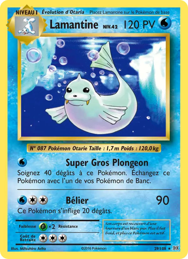 Lamantine — Carte Pokémon 29 Évolutions
