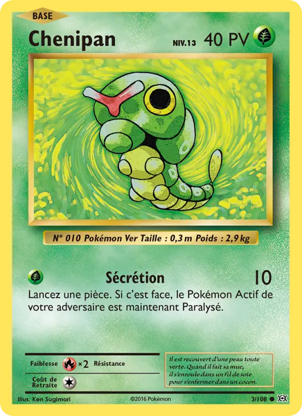 Chenipan — Carte Pokémon 3 Évolutions