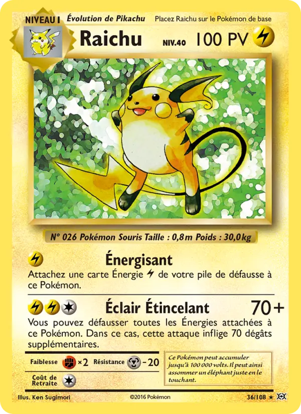 Raichu — Carte Pokémon 36 Évolutions