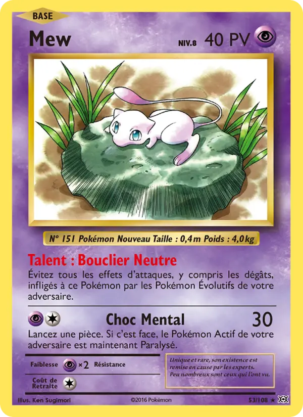 Mew — Carte Pokémon 53 Évolutions