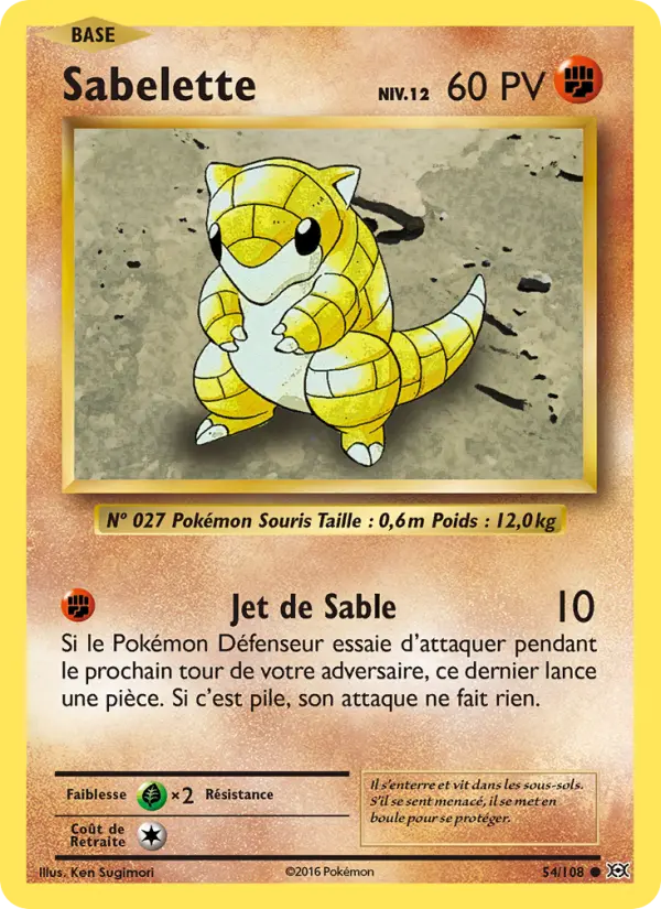 Sabelette — Carte Pokémon 54 Évolutions