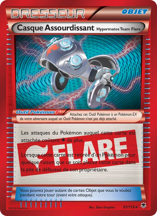 Casque Assourdissant Hypermatos Team Flare — Carte Pokémon 97 Vigueur Spectrale