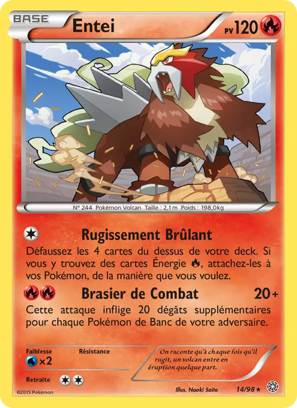 Entei — Carte Pokémon 14 Origines Antiques