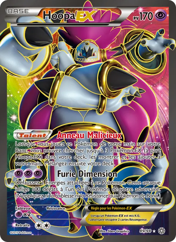 Hoopa EX — Carte Pokémon 89 Origines Antiques