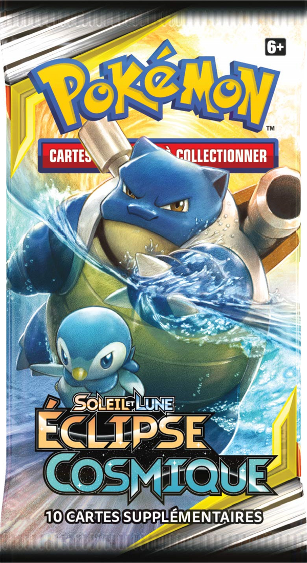 Booster Pokémon Éclipse Cosmique illustration Tiplouf Tortank, scellé français