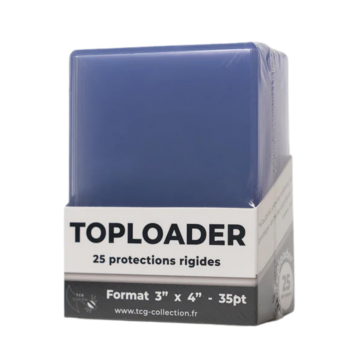 Paquet de 25 TopLoaders rigides TCG-Collection pour cartes à collectionner — format universel 3″ × 4″
