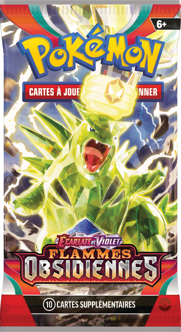 Booster Pokémon Flammes Obsidiennes illustration Tyranocif Téracristal, scellé français