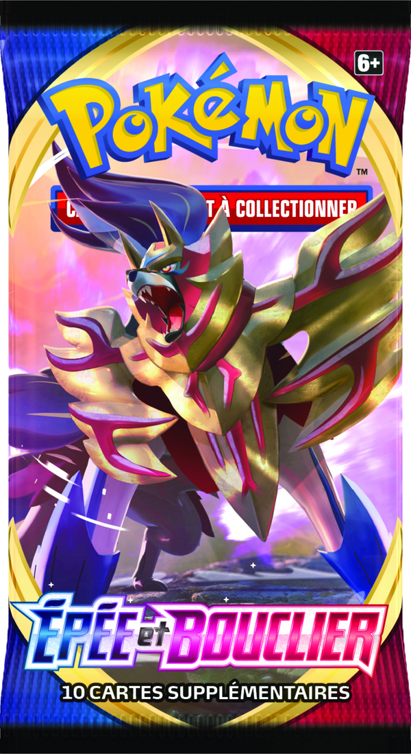 Booster Pokémon Épée et Bouclier illustration Zamazenta, scellé français